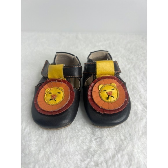 Handmade Other - Handmade Leather Lion Baby Shoes Brown Soft Sole Walkers Hook Loop Strap